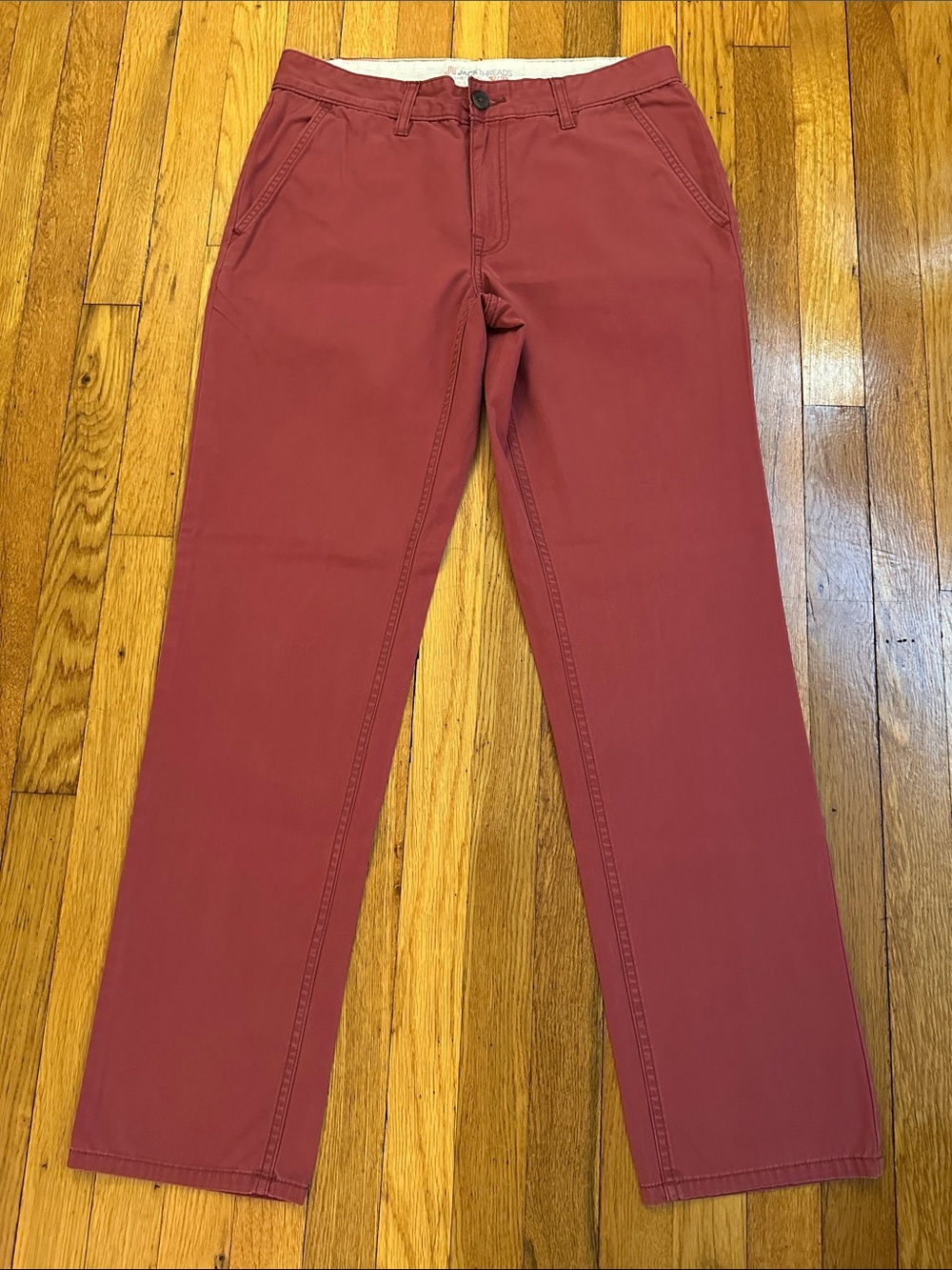 Jackthreads Men's Salmon/Pink/Red Chino Pants 100% Cotton 32W/32L